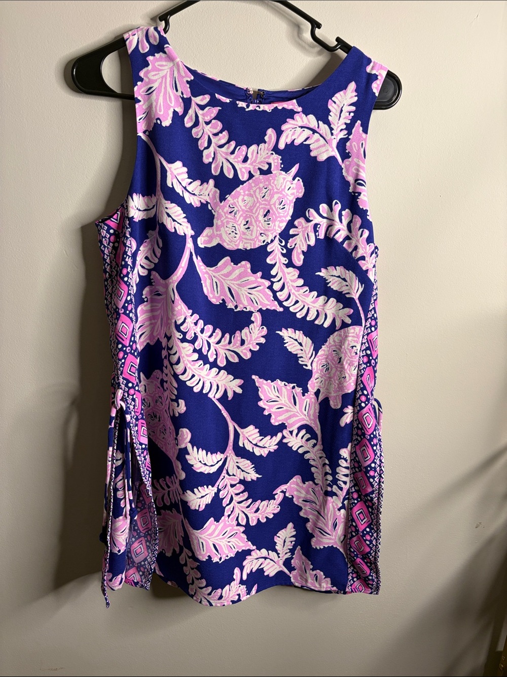 Lilly Pulitzer Sleeveless Floral Jumpsuit in Royal Blue and Light Pink